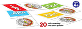 Frank Learning Fractions Puzzle – 40 Pieces, 20 Self-Correcting 2-Piece Puzzles for Ages 4 & Above